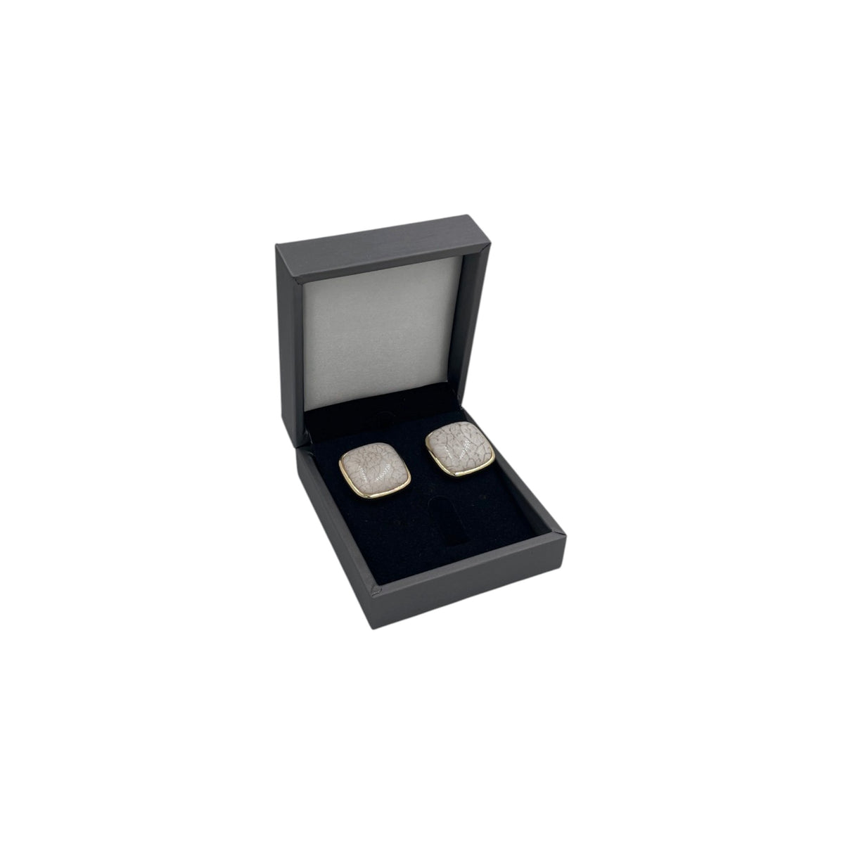 Aretes Cuadrados | Acabado Dorado Tipo Mármol | Elegante Premium 25mm