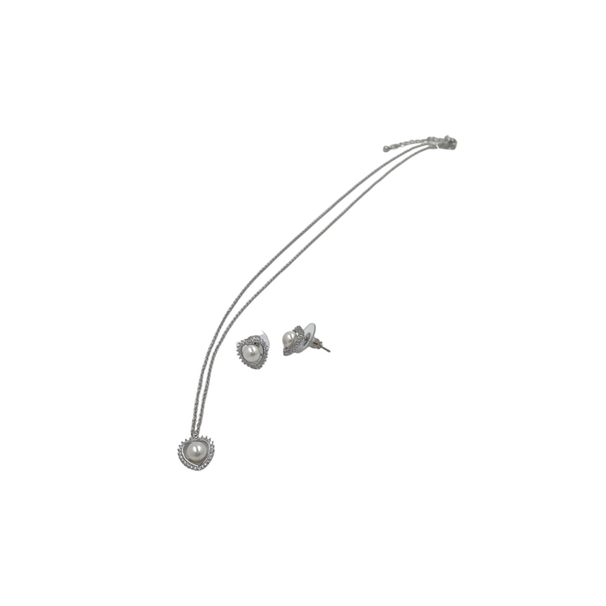 Set de Joyería Premium | Perla con Zirconias | Forma de Corazón