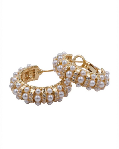 Arracadas de Perlas Mallorca | Zirconias con Pelas | Chapa de Oro