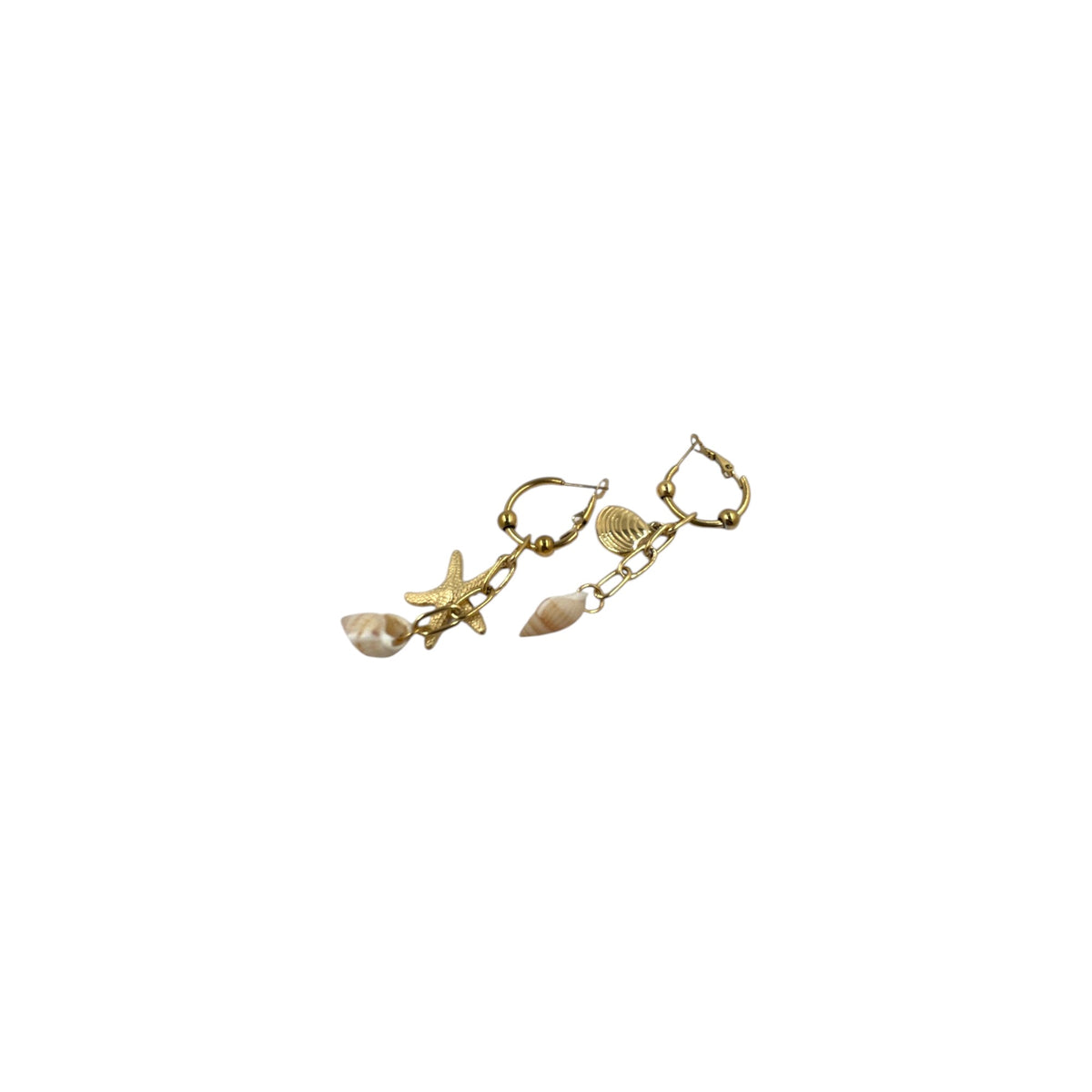 Aretes Largos con Estrella de Mar | Diseño Marino con Conchas