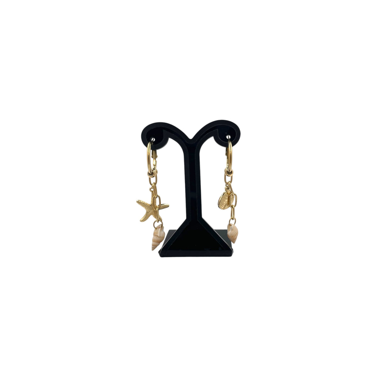 Aretes Largos con Estrella de Mar | Diseño Marino con Conchas