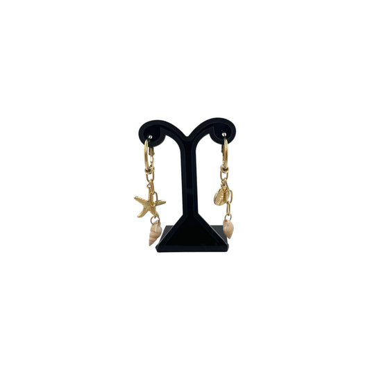 Aretes Largos con Estrella de Mar | Diseño Marino con Conchas