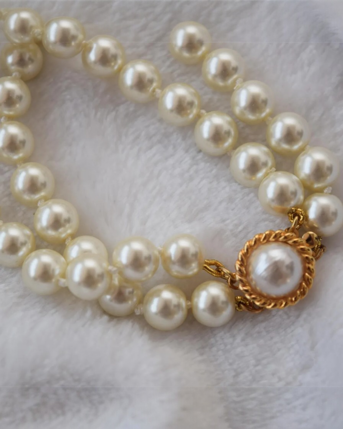 Pulsera Doble de Perla Mallorca | Chapa de Oro 8mm