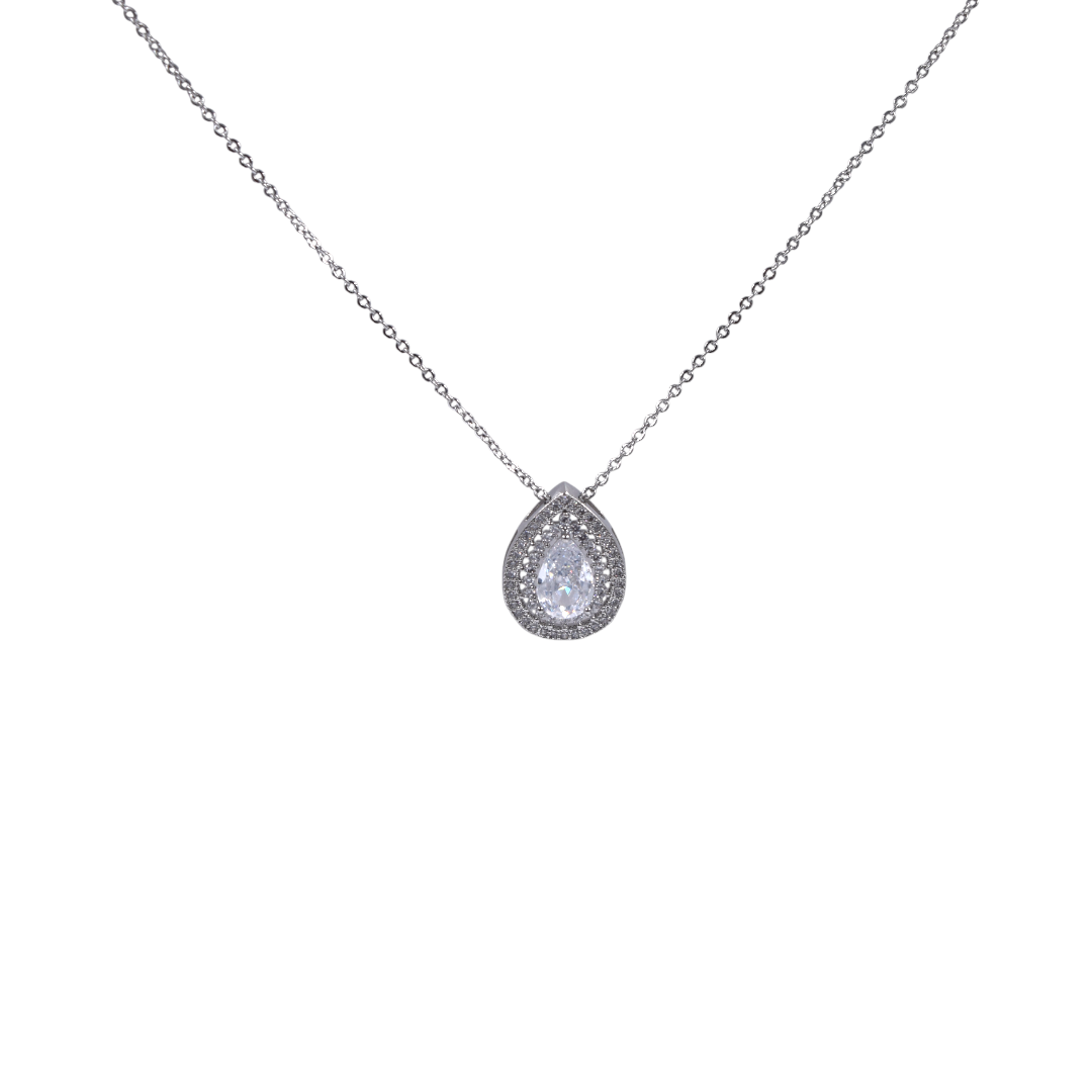 Collar con Dije Gota | Zirconia Brillante | Accesorio Fino