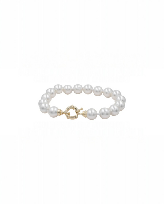 Pulsera de Perla Mallorca | Clásica con Broche Marino 8mm