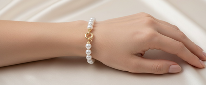 Pulsera de Perla Mallorca | Clásica con Broche Marino 8mm