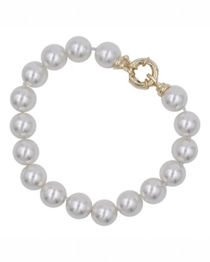 Pulsera de Perla Mallorca | Clásica con Broche Marino 8mm