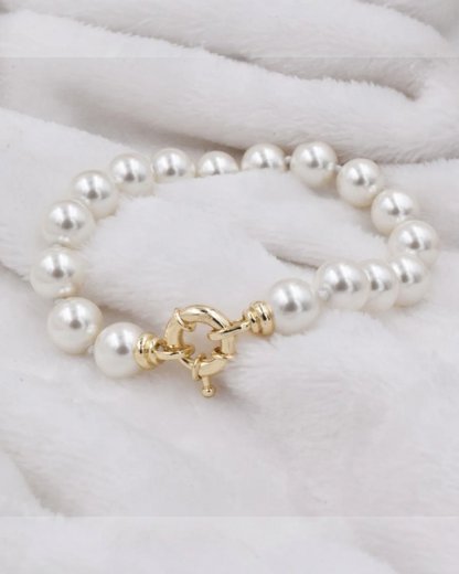 Pulsera de Perla Mallorca | Clásica con Broche Marino 8mm