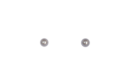 Aretes de Perla Mallorca | Clásicos Tipo Broquel | Gris con Chapa 8mm
