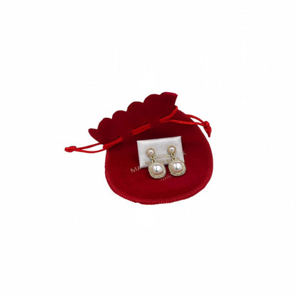 Aretes Perla Mallorca | En Chapa de Oro | Colgantes con Zirconias