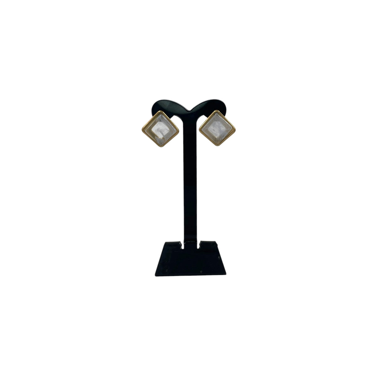 Aretes Cuadrados Irregulares | Acabado Dorado Premium| Tono Azulado Elegante 20mm