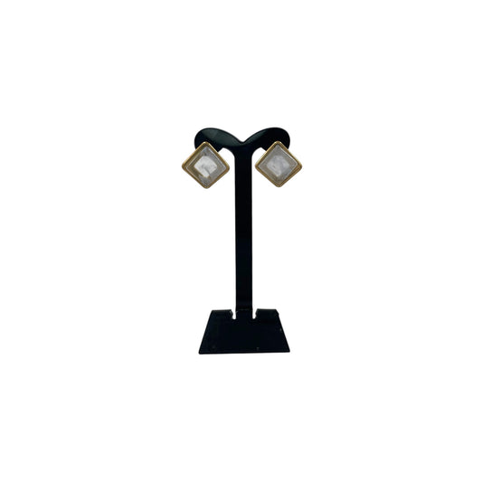 Aretes Cuadrados Irregulares | Acabado Dorado Premium| Tono Azulado Elegante 20mm