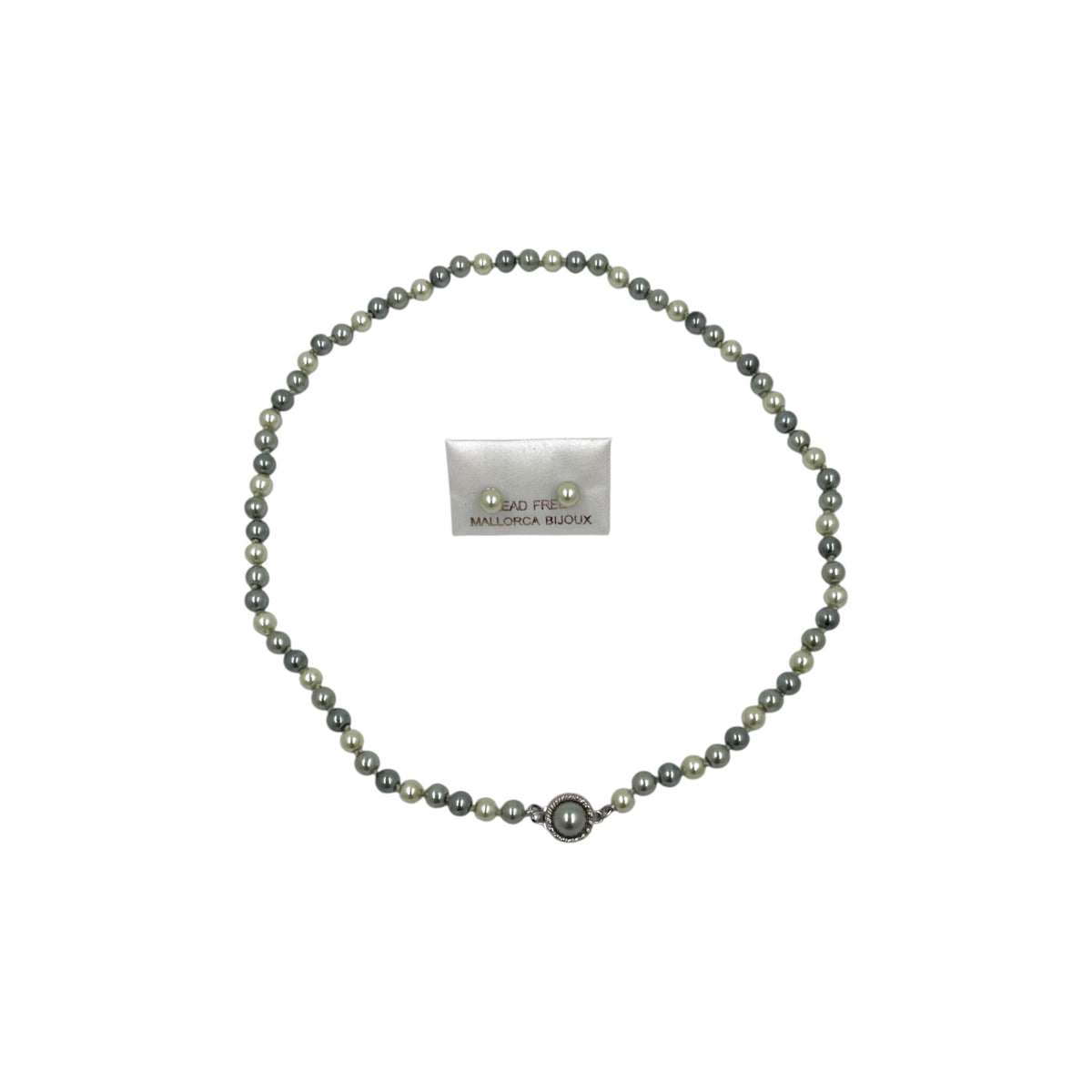 Set Collar y Aretes | Perlas Mallorca Bijoux | Bicolor tonos Verdes 8MM