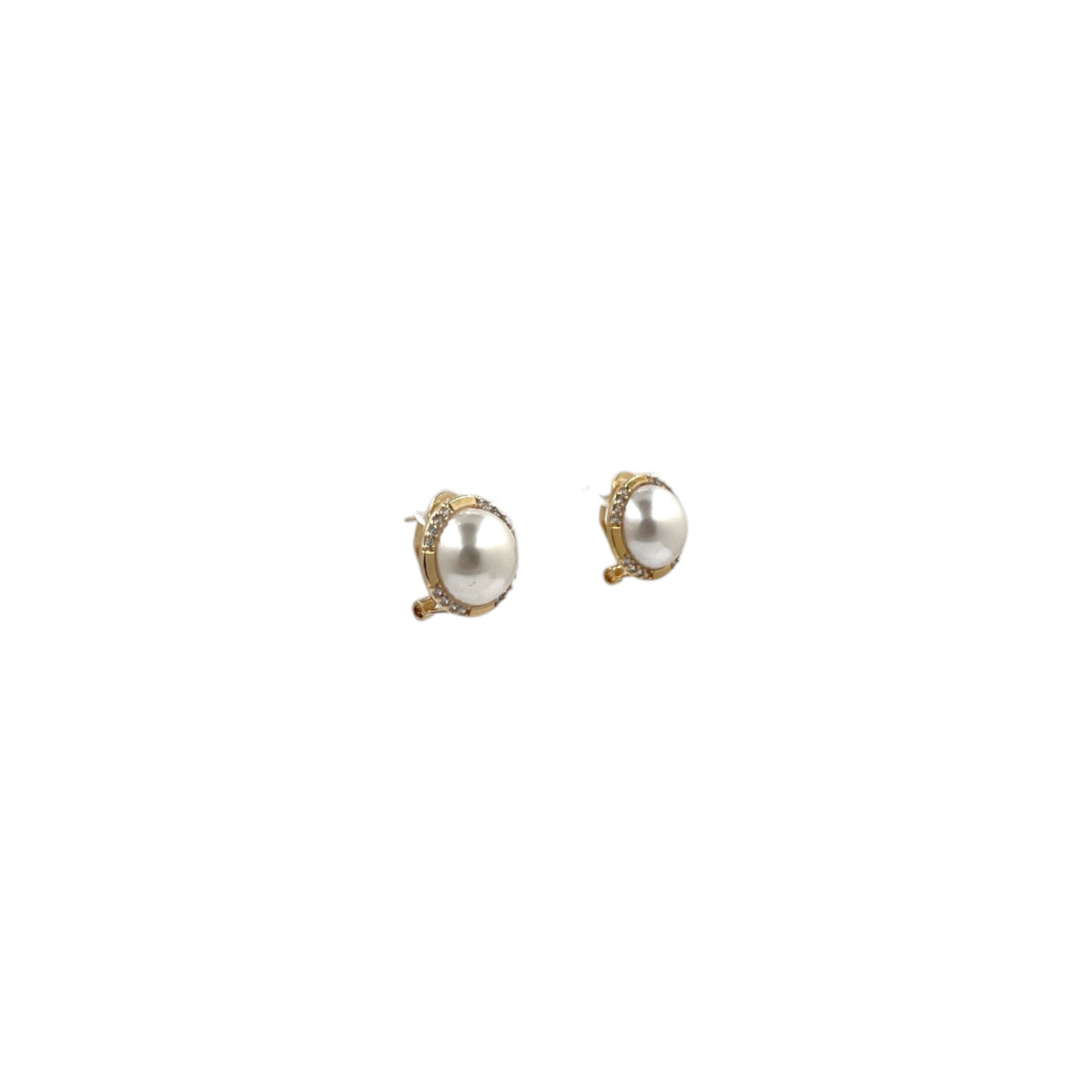 Aretes Perla Mallorca Bijoux | Baño De Chapa De Oro | Ivory con Zirconias 17MM