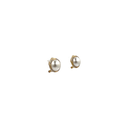 Aretes Perla Mallorca Bijoux | Baño De Chapa De Oro | Ivory con Zirconias 17MM