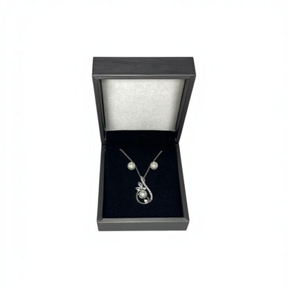 Set de Joyería | Perla y Zirconias | Joyería Elegante Acero inox.