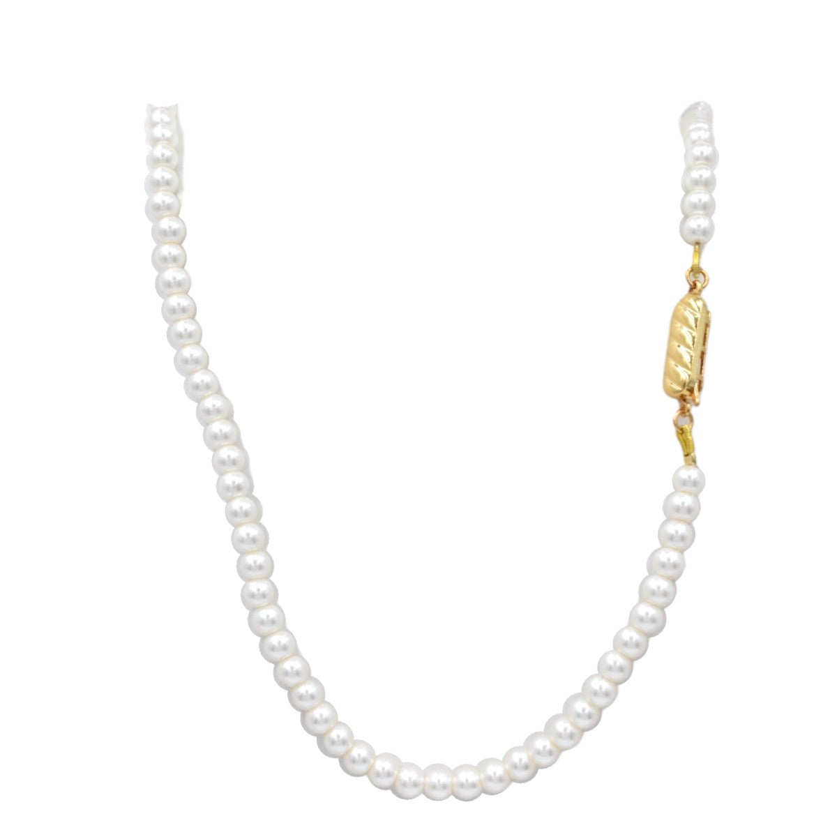 Set de Collar Aretes y Pulsera | Perlas Mallorca 4mm | Blanco Clásico de 45 cm