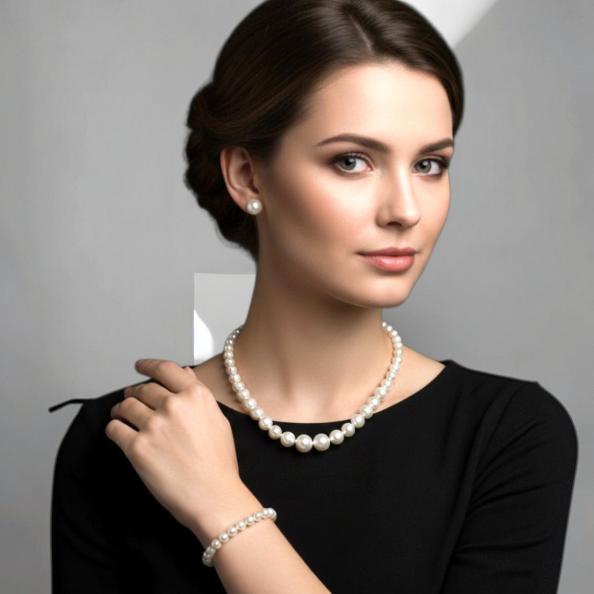 Juego Collar Aretes y Pulsera | Elegantes Perlas Mallorca  | Ibory Estilo Princesa