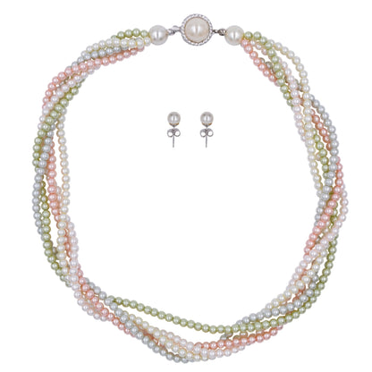 Juego Collar y Aretes | 5 En uno Colores Pastel