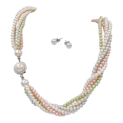 Juego Collar y Aretes | 5 En uno Colores Pastel