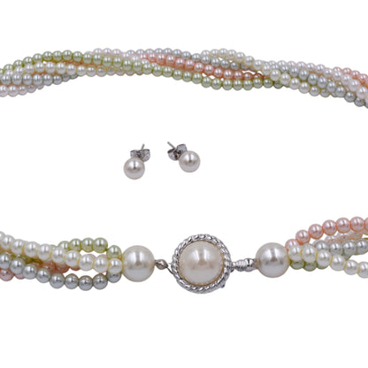 Juego Collar y Aretes | 5 En uno Colores Pastel