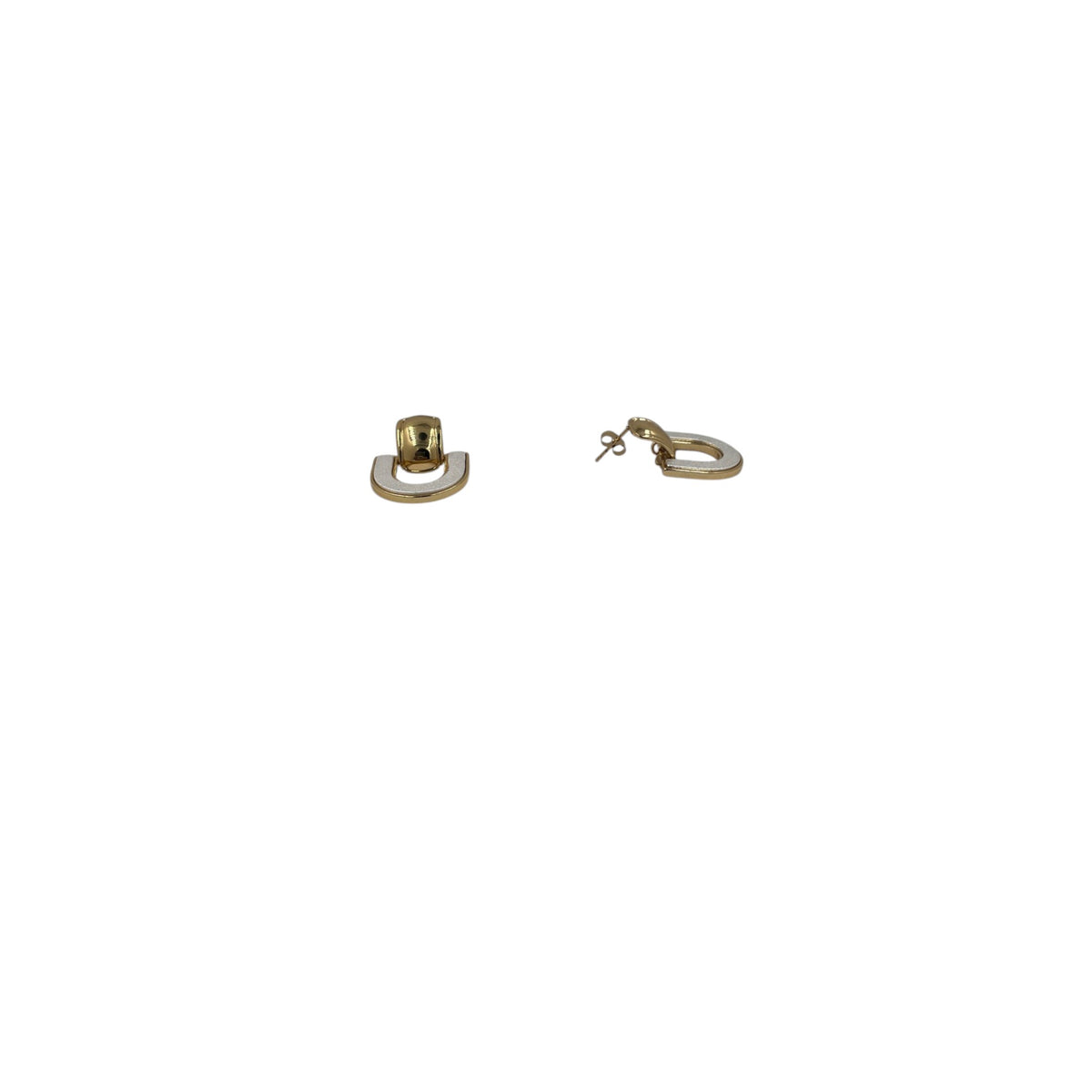 Aretes Colgantes Geométricos | Forma de U Bicolor 27 mm