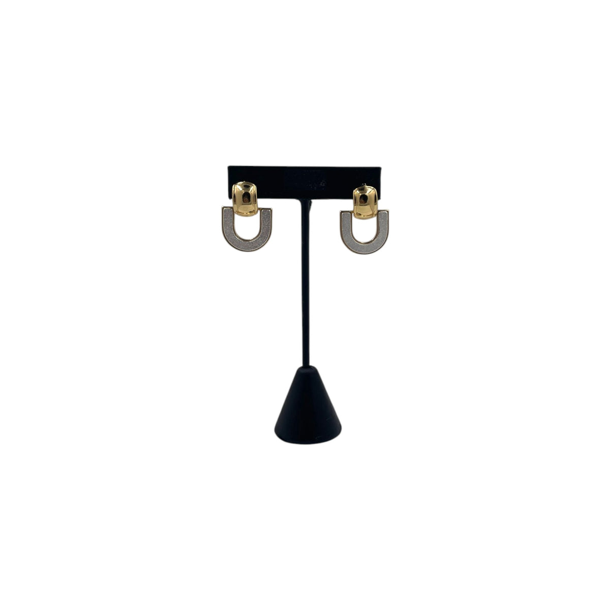 Aretes Colgantes Geométricos | Forma de U Bicolor 27 mm