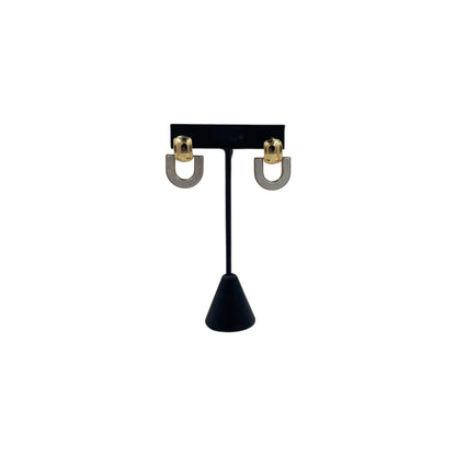 Aretes Colgantes Geométricos | Forma de U Bicolor 27 mm