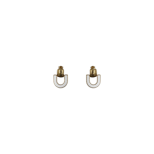 Aretes Colgantes Geométricos | Forma de U Bicolor 27 mm