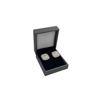 Aretes Cuadrados | Acabado Dorado Tipo Mármol | Elegante Premium 25mm