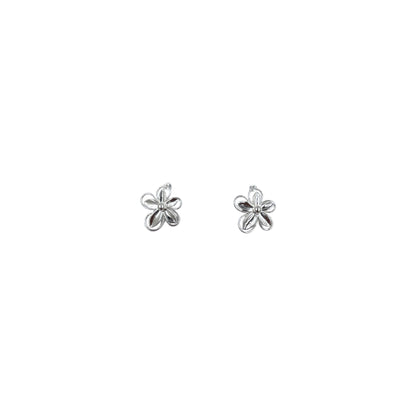 Aretes de Flor Calada  |  Brillo espejo Plateados 39mm