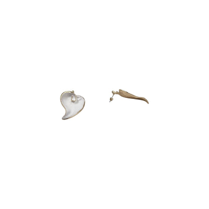 Aretes de Hoja  | Colgantes Esmaltados | Blancos & Bisel Dorado 50mm