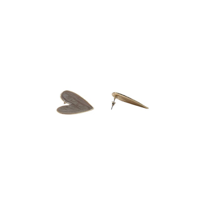 Aretes de corazón grandes  | Efecto marmoleado espejo 35mm