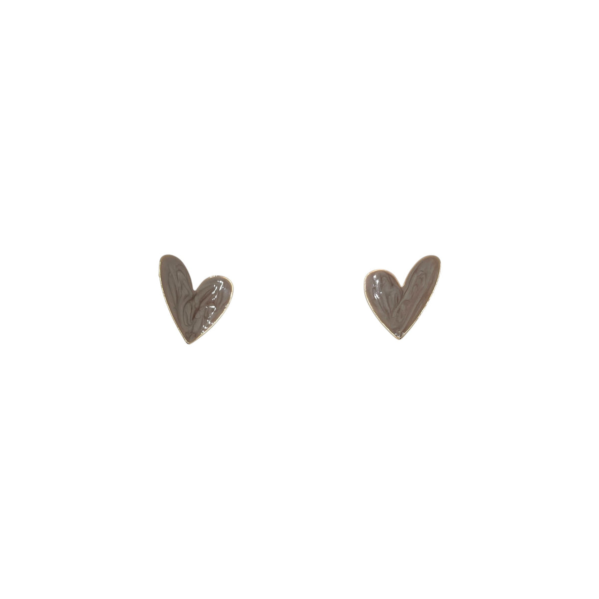 Aretes de corazón grandes  | Efecto marmoleado espejo 35mm