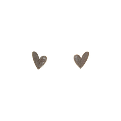 Aretes de corazón grandes  | Efecto marmoleado espejo 35mm