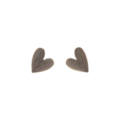 Aretes de corazón grandes  | Efecto marmoleado espejo 35mm