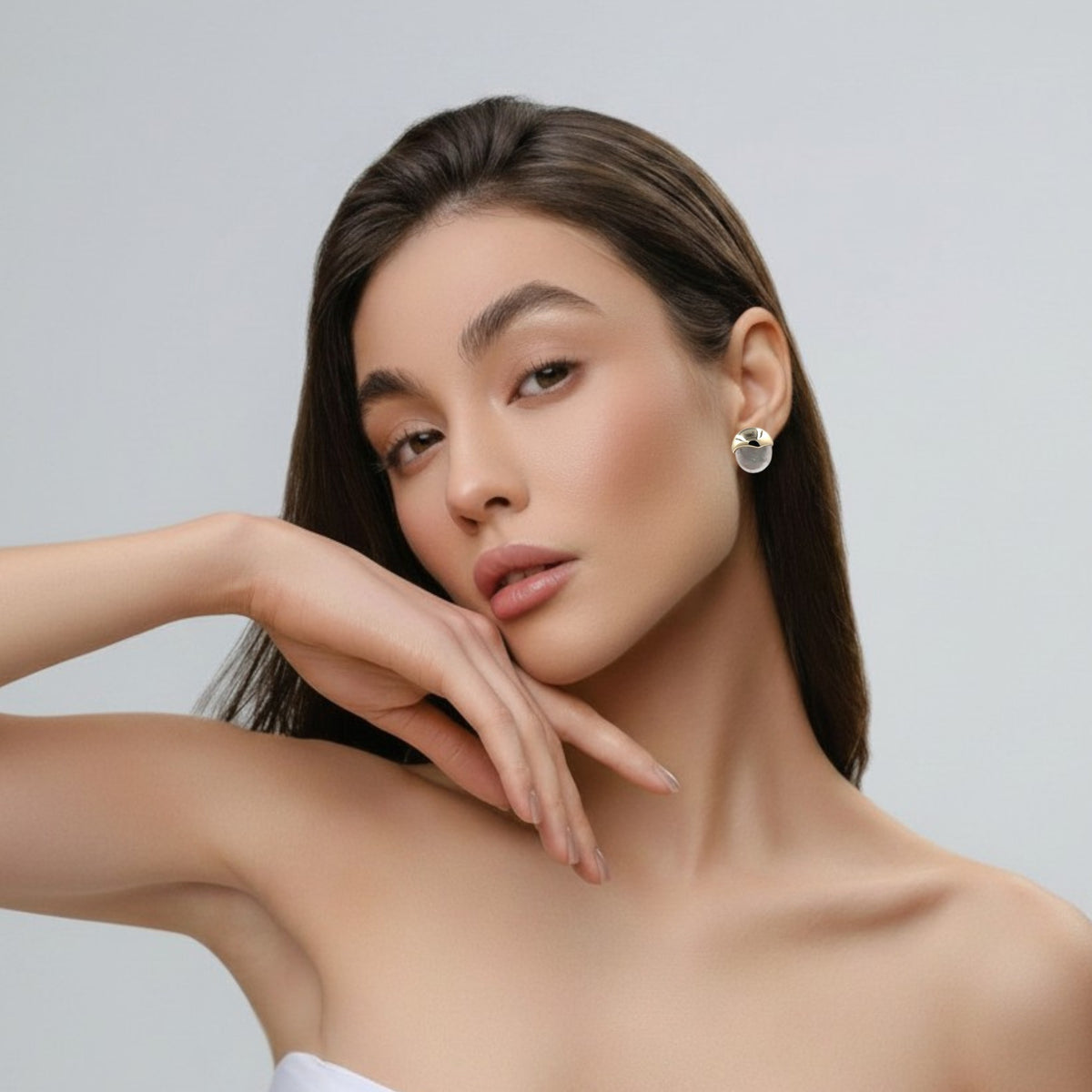 Aretes Orgánicos | Perla Mallorca Bijoux | Con chapa de Oro 14 MM