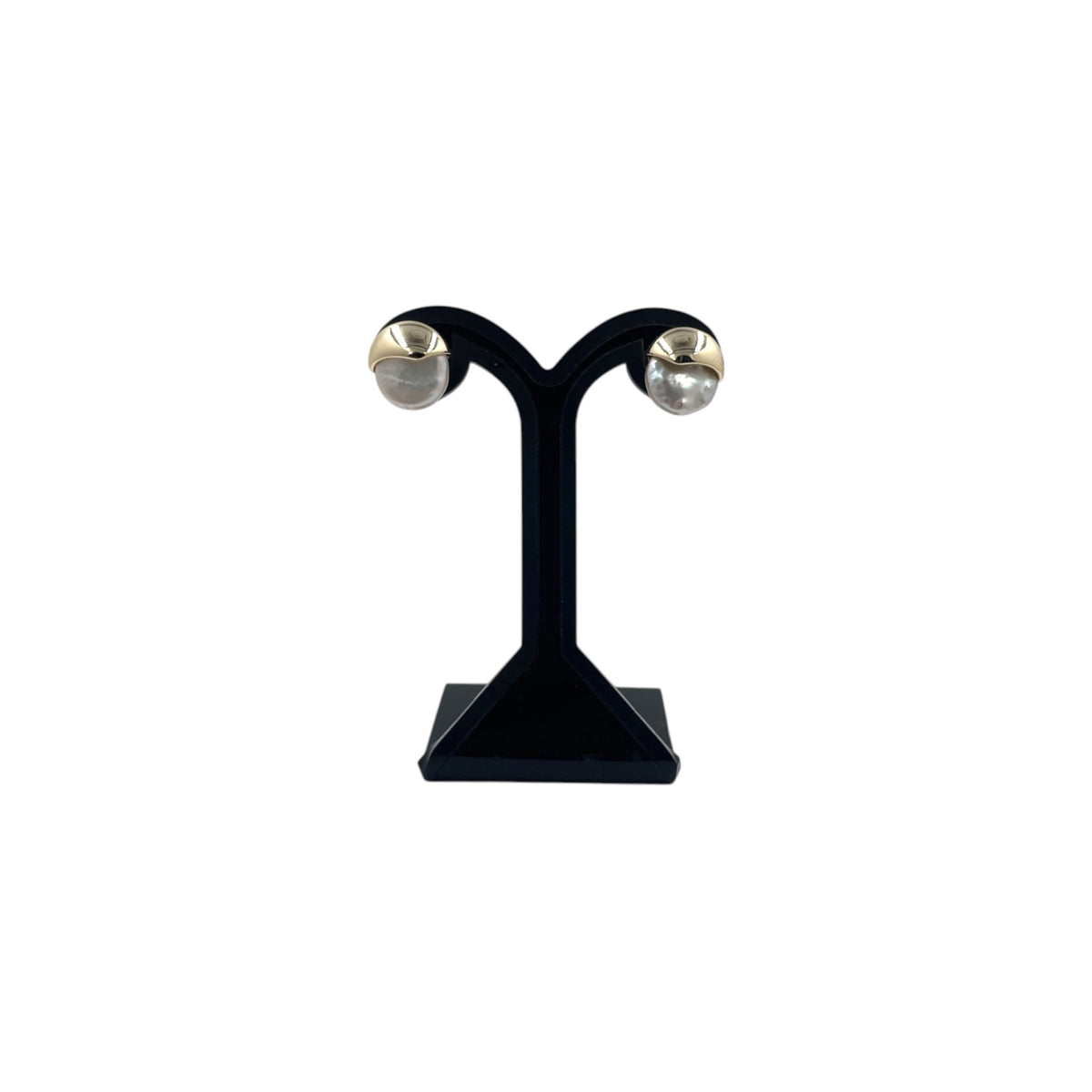 Aretes Orgánicos | Perla Mallorca Bijoux | Con chapa de Oro 14 MM