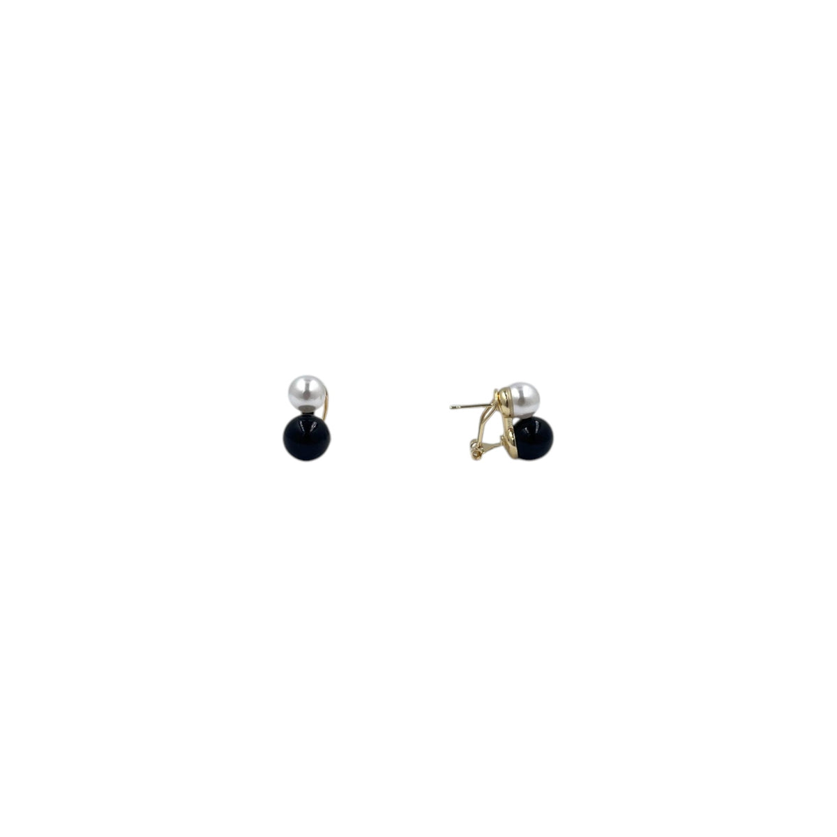 Aretes Perla Mallorca Bijoux | Baño De Chapa De Oro | Ivory Estilo Boquel Doble