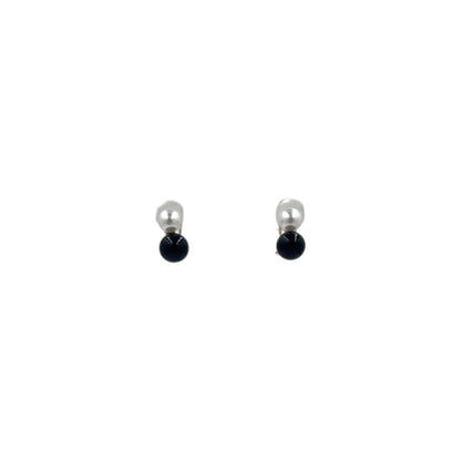 Aretes Perla Mallorca Bijoux | Baño De Chapa De Oro | Ivory Estilo Boquel Doble