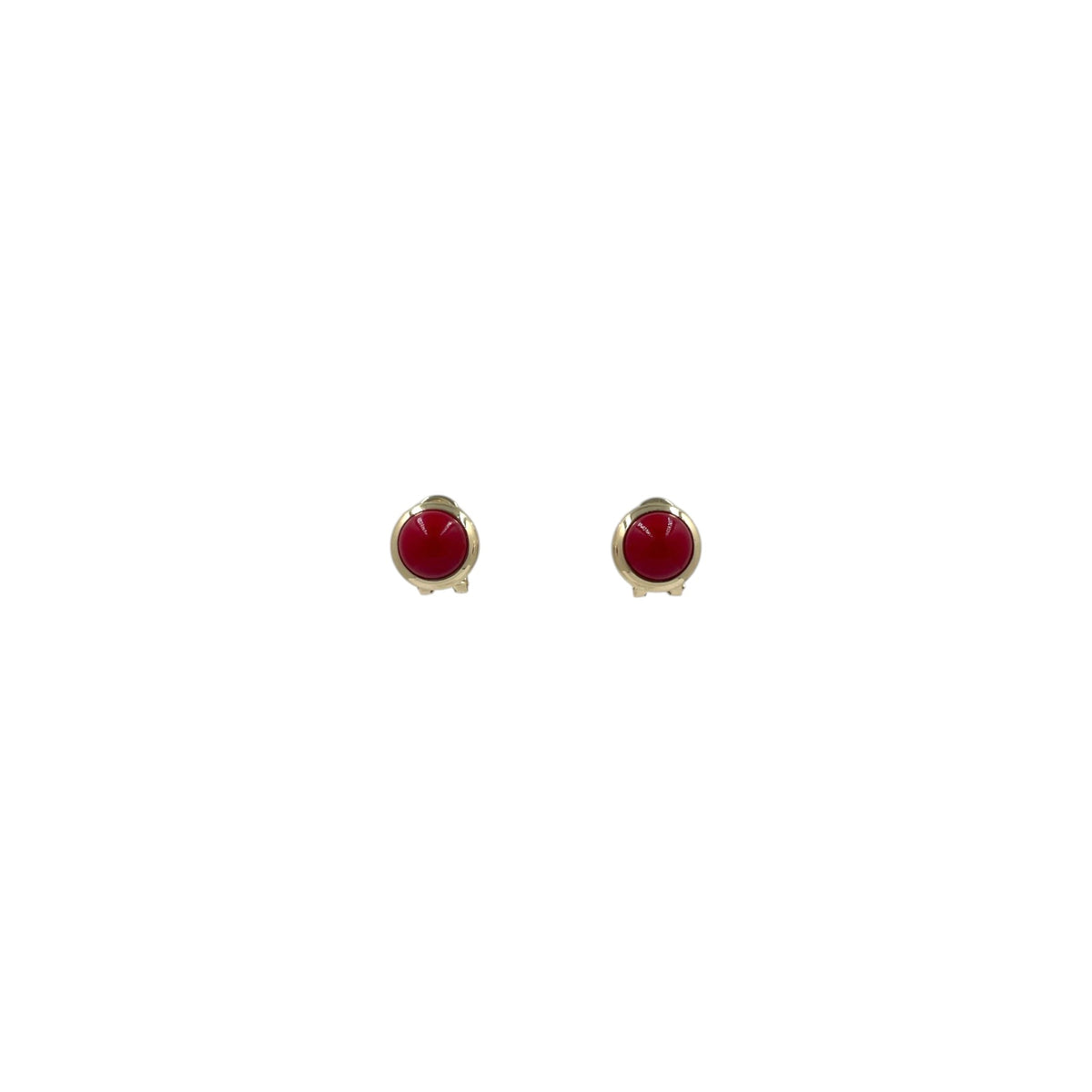 Aretes Perla Mallorca Bijoux | En Chapa de Oro | Ovalados Rojos 15MM