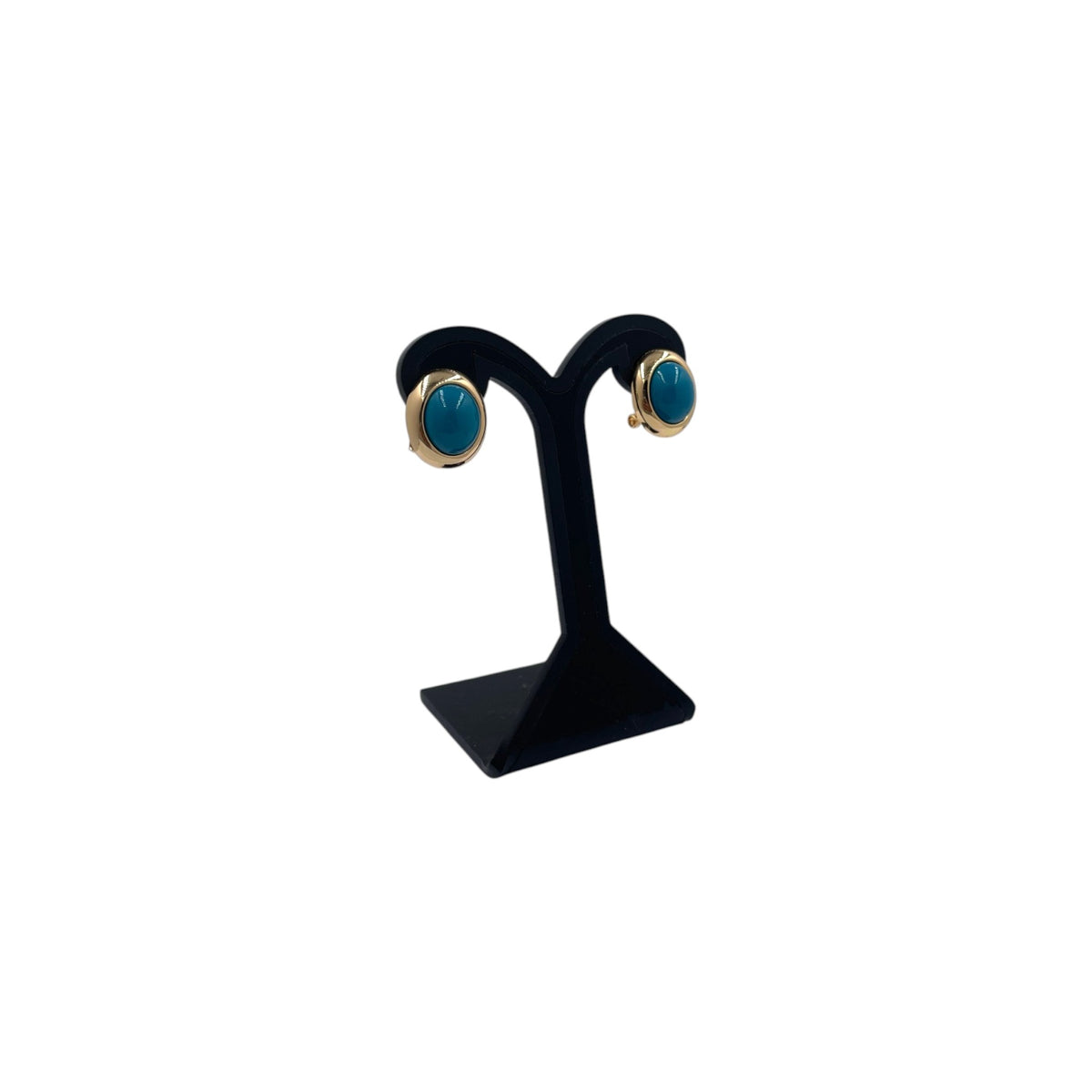 Aretes Perla Mallorca Bijoux | En Chapa de Oro | Ovalados Turquesa 15MM