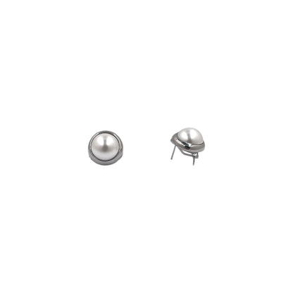 Aretes Perla Mallorca Bijoux | Estilo Broquel Grises 15 MM
