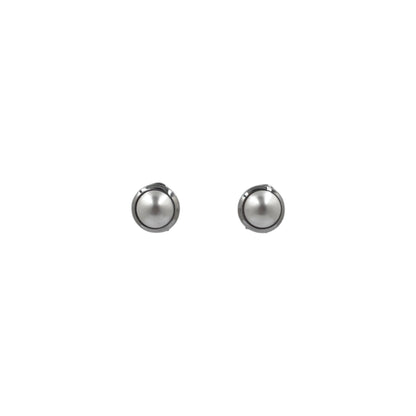 Aretes Perla Mallorca Bijoux | Estilo Broquel Grises 15 MM