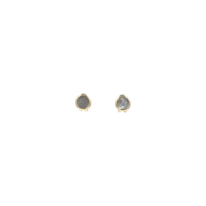 Aretes Planos Mallorca Bijoux | Redondos Estilo Botón  | Ivory 17 mm