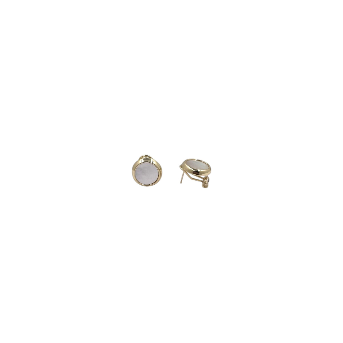 Aretes Planos Mallorca Bijoux | Redondos Estilo Botón  | Ivory 17 mm