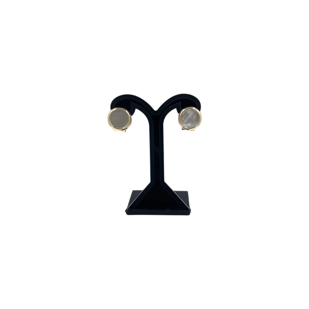 Aretes Planos Mallorca Bijoux | Redondos Estilo Botón  | Ivory 17 mm