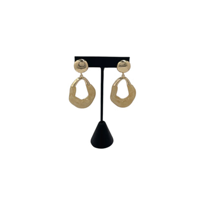 Aretes largos  irregulares | Dorados bicolor | Efecto mármol 60mm