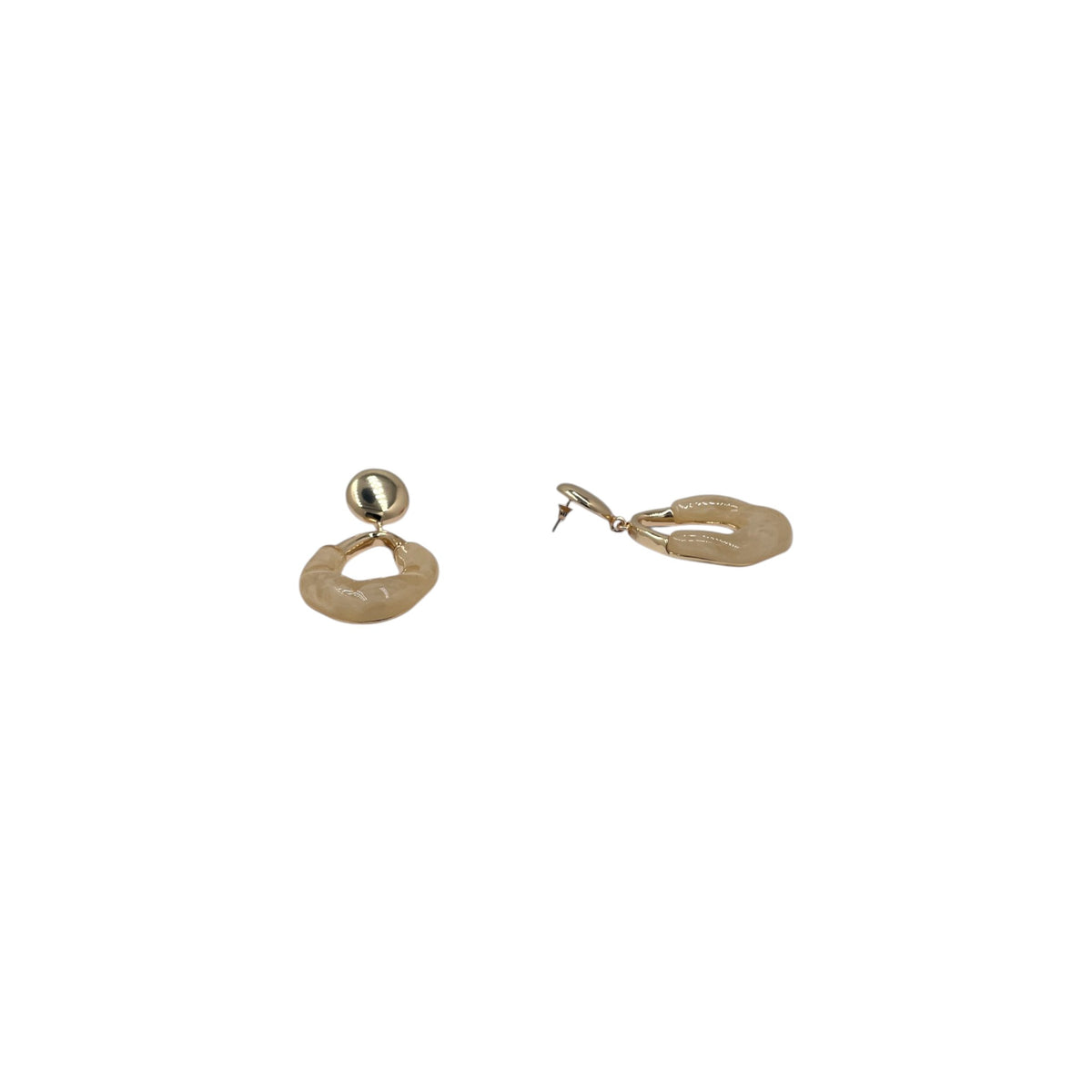 Aretes largos  irregulares | Dorados bicolor | Efecto mármol 60mm