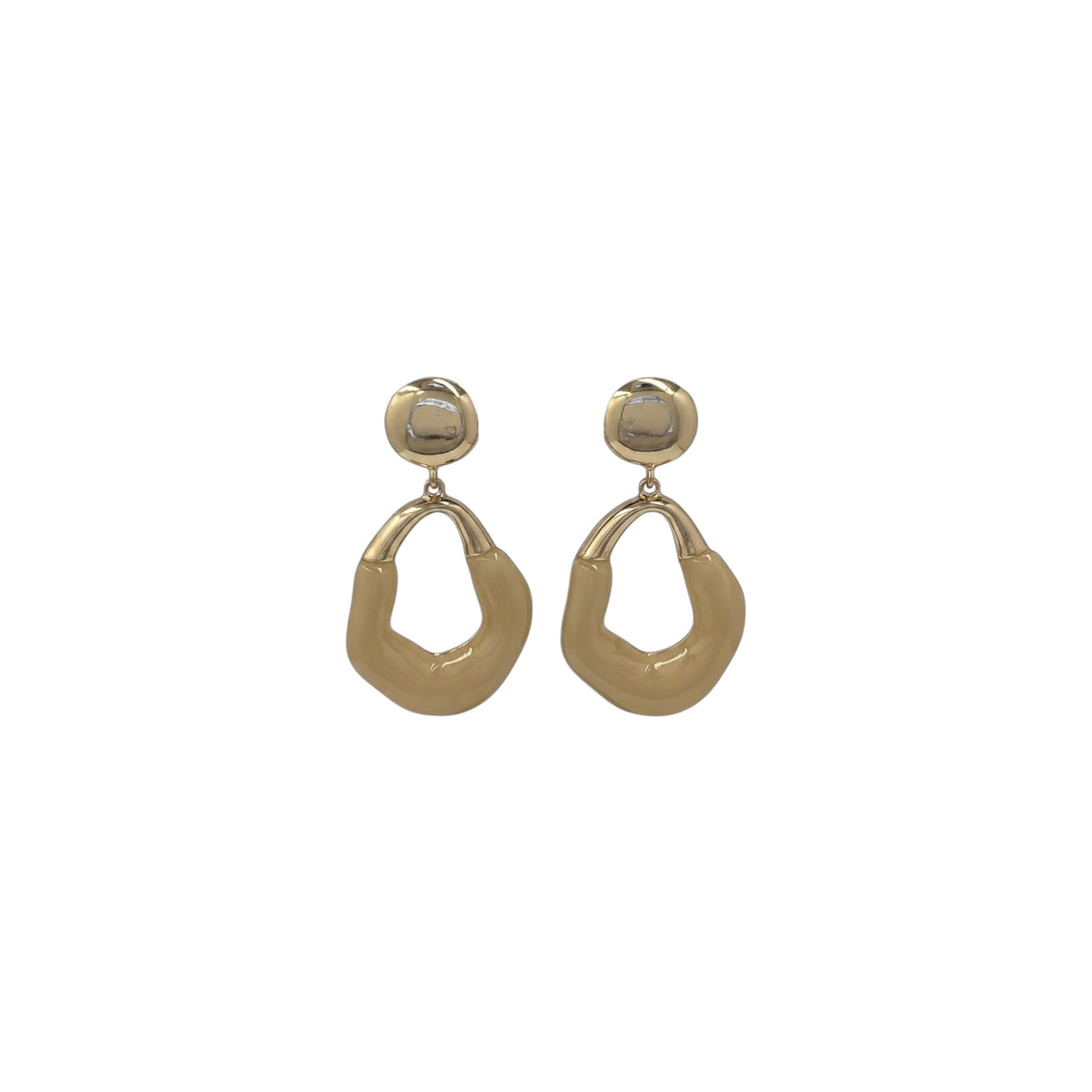 Aretes largos  irregulares | Dorados bicolor | Efecto mármol 60mm